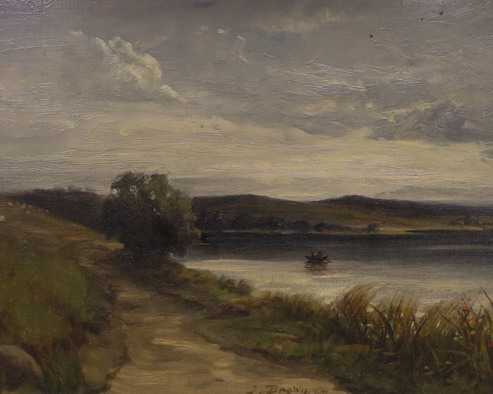 English School, late 20th century, two oil on boards, a river scene and a stream, one monogrammed and the other signed, both 20 x 25cm